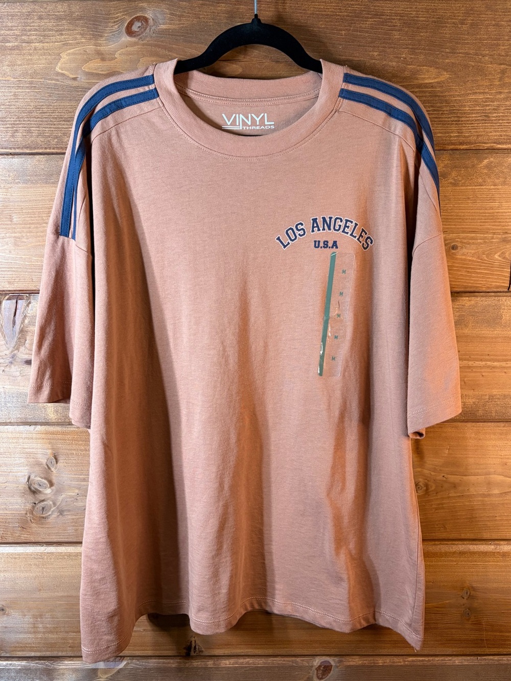 Los Angeles Short-Sleeve Tee in Rust Navy Stripes Size Medium (Women’s Large)